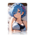 Rem Re Zero Swimsuit Anime Tin Sign - Metal Poster Decor