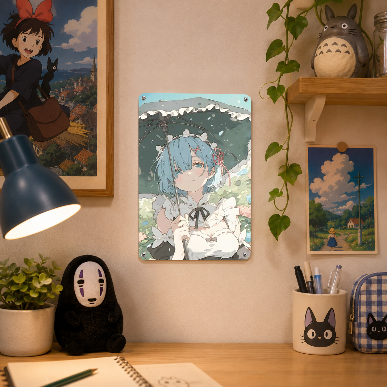 Rem Re Zero Floral Anime Tin Sign - Metal Wall Decor - image 4