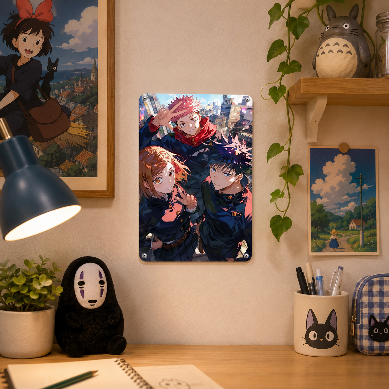 Yuji Megumi Nobara Jujutsu Kaisen Anime Tin Sign - Wall Decor - image 4