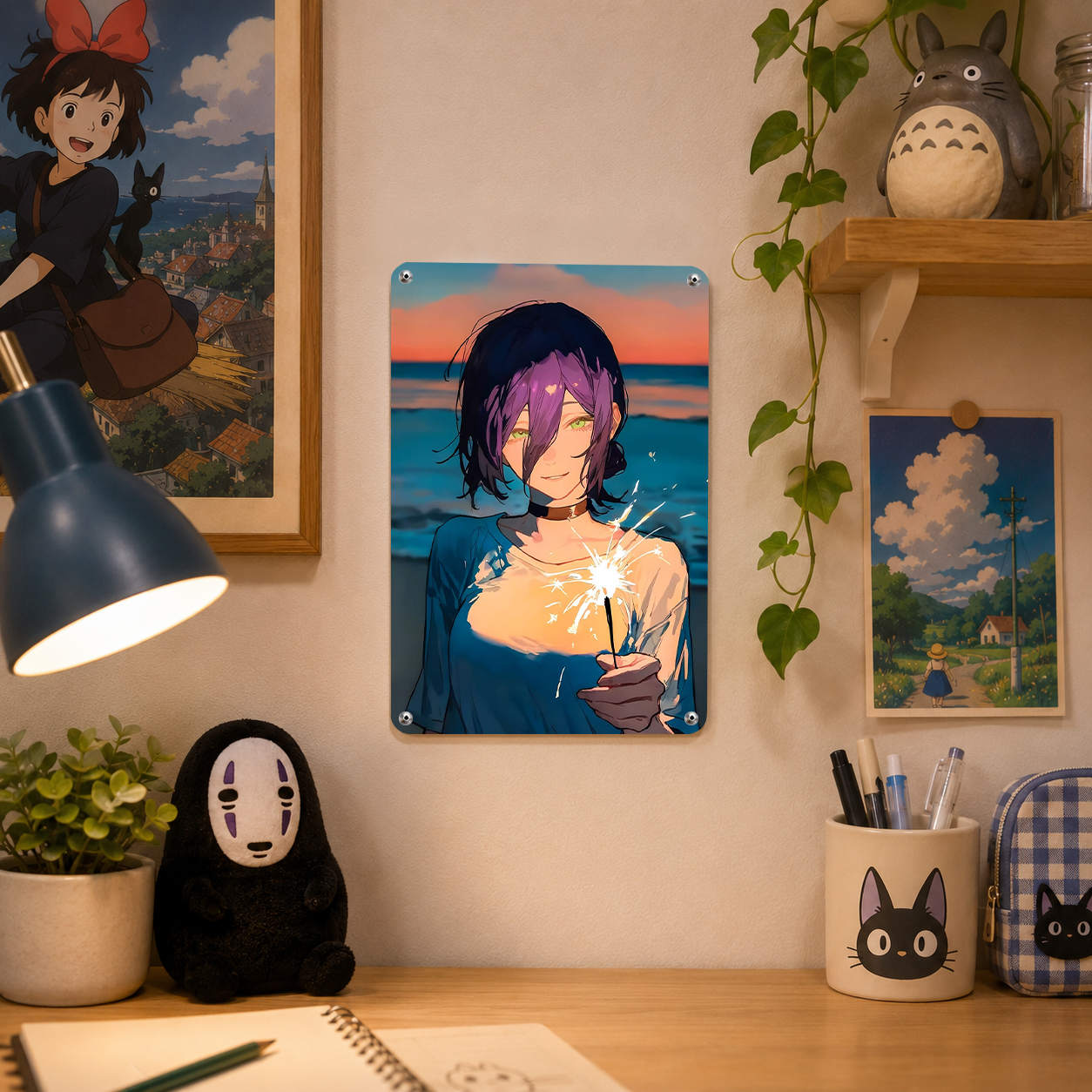 Reze Chainsaw Man Portrait Tin Sign - Anime Metal Wall Art - image 4