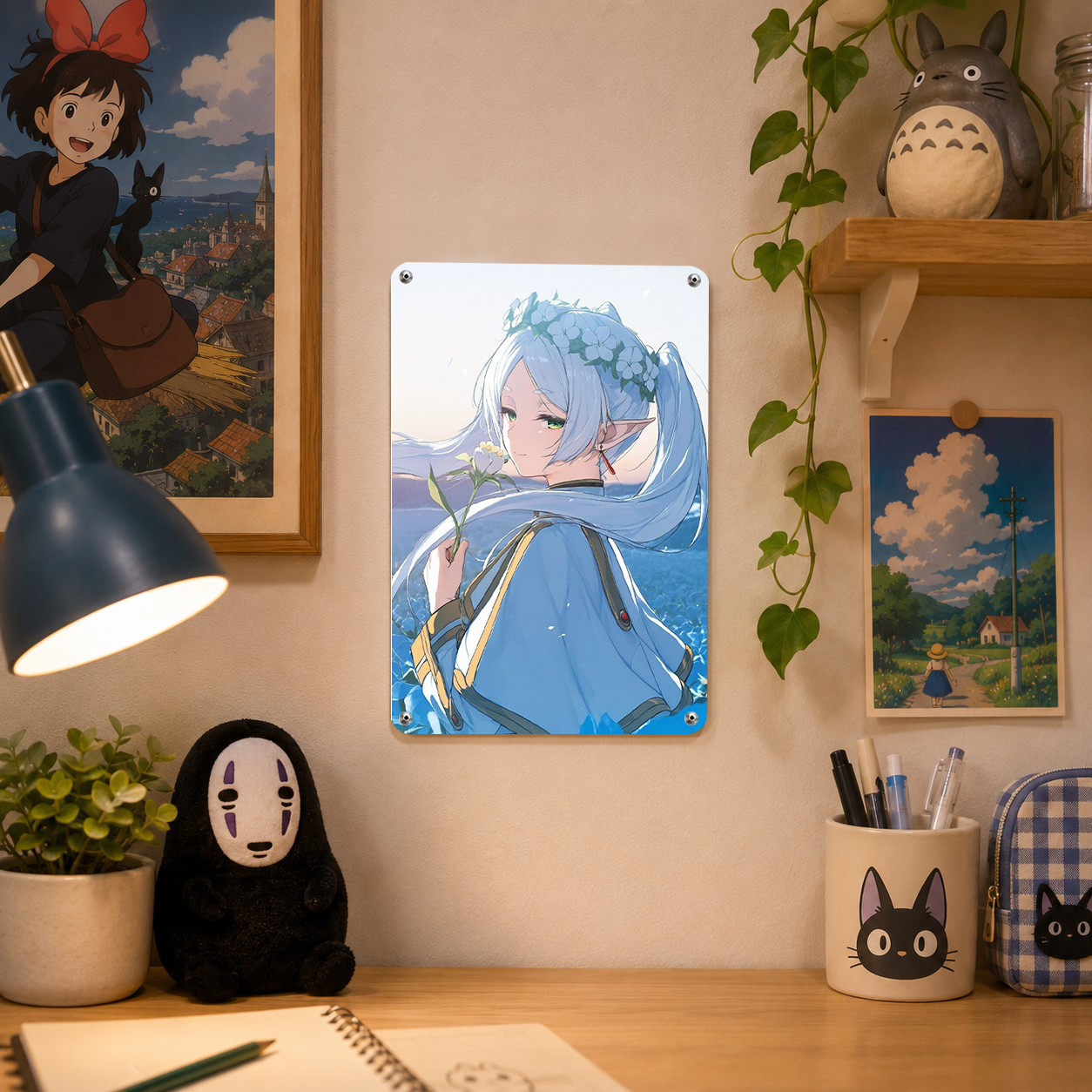 Frieren Blue Anime Tin Sign - Metal Wall Poster Decor - image 4