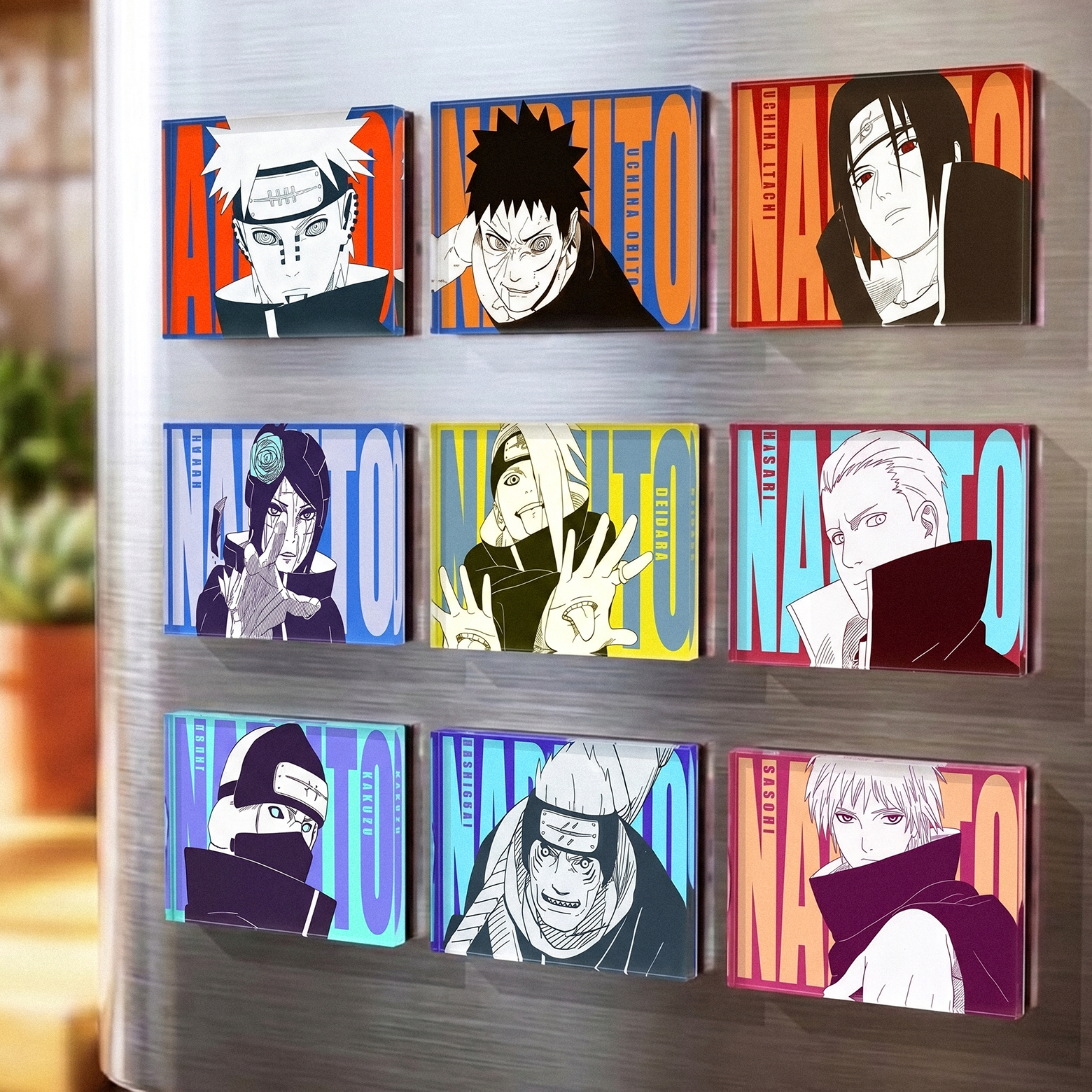 【Mangatap Sale】 Akatsuki Fridge Magnets Set (9PCS) – Naruto Anime Refrigerator Magnets, Anime Decor Gift for Fans
