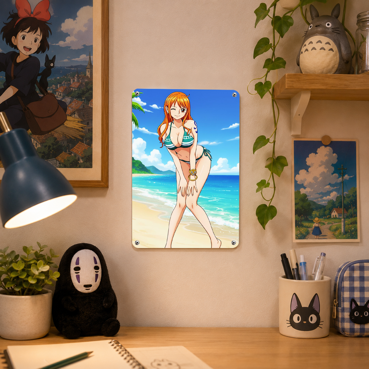 Nami Beach One Piece Anime Tin Sign - Metal Room Decor - image 4
