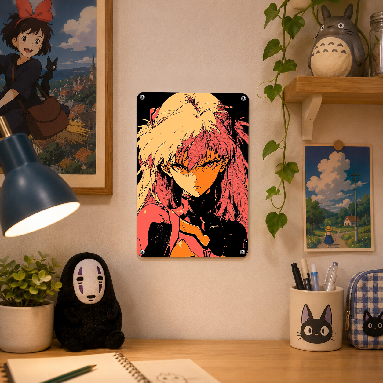 Asuka Langley Evangelion Metal Tin Sign - Anime Room Decor - image 4