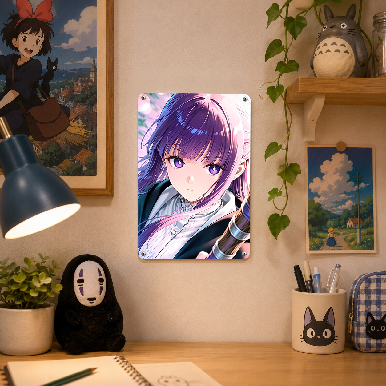 Fern Frieren Portrait Tin Sign - Anime Metal Wall Art - image 4