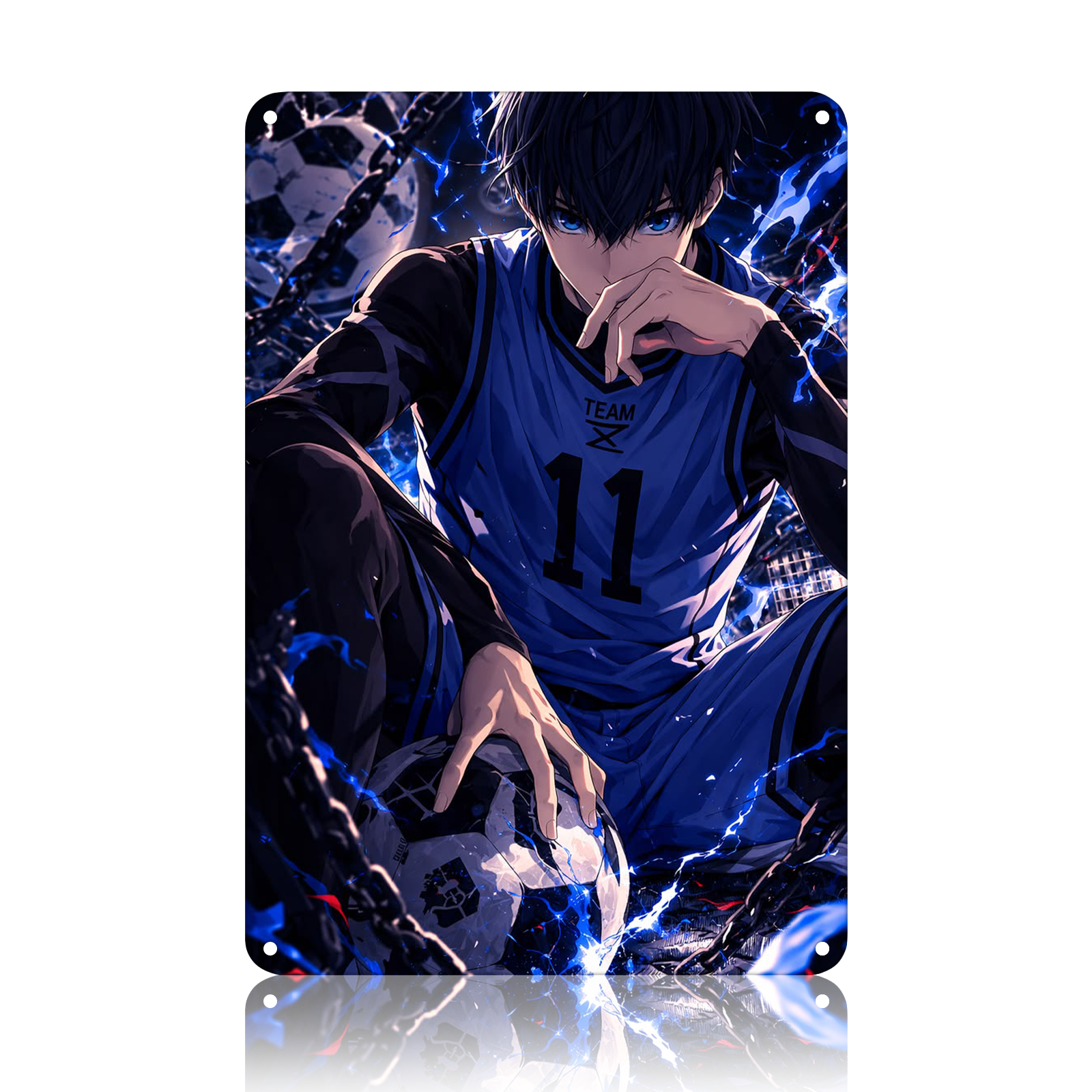 Yoichi Isagi Blue Lock Dark Tin Sign - Anime Metal Decor