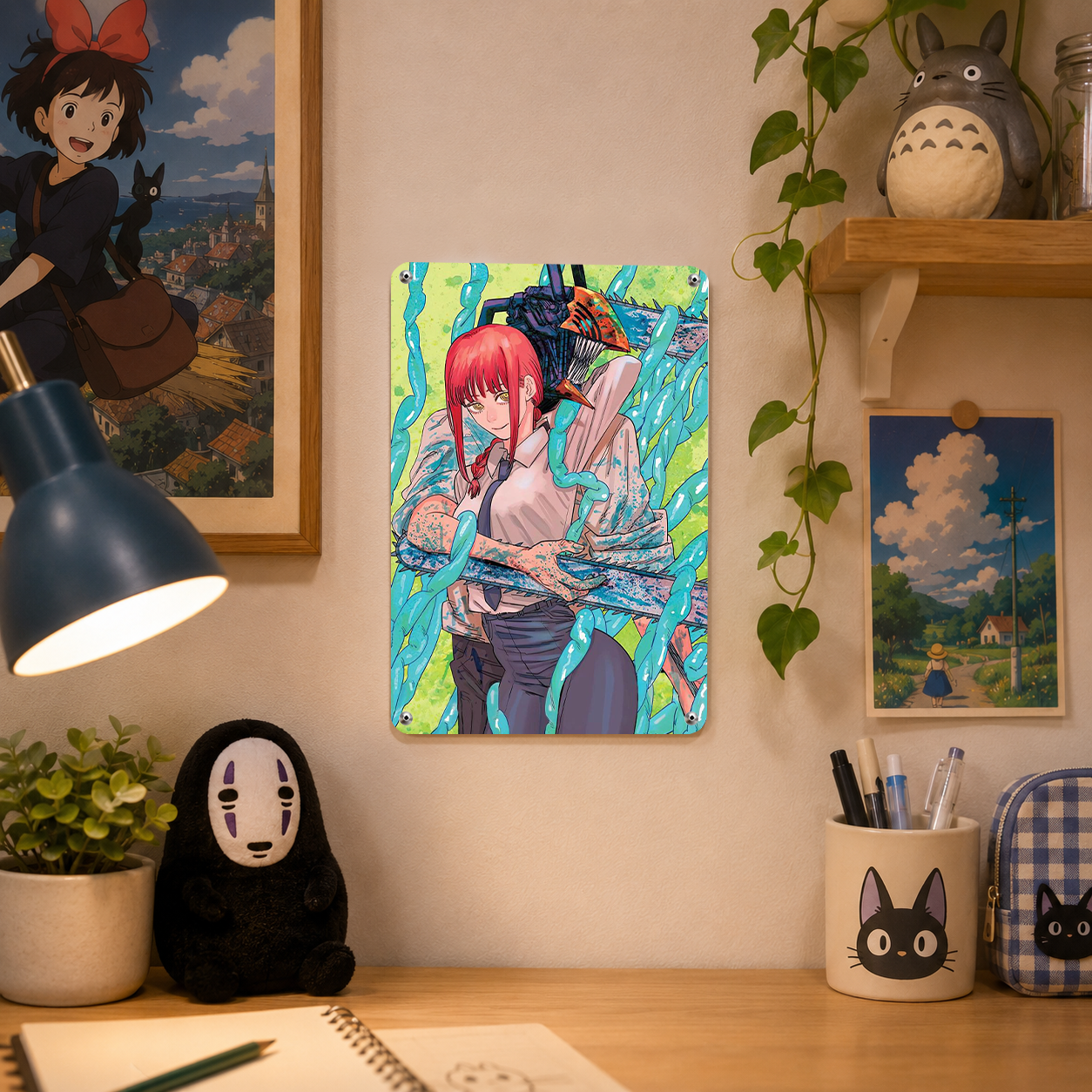 Denji Makima Power Chainsaw Man Anime Tin Sign - Metal Decor - image 4