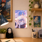 Rem Re Zero Pink Anime Tin Sign - Metal Poster Wall Art - image 4