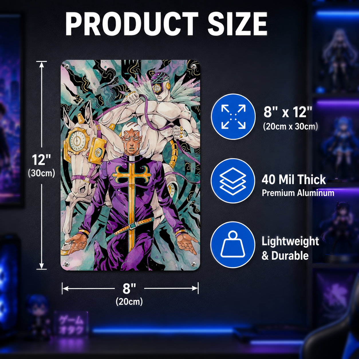 Made in Heaven JoJo Anime Tin Sign - Metal Wall Poster