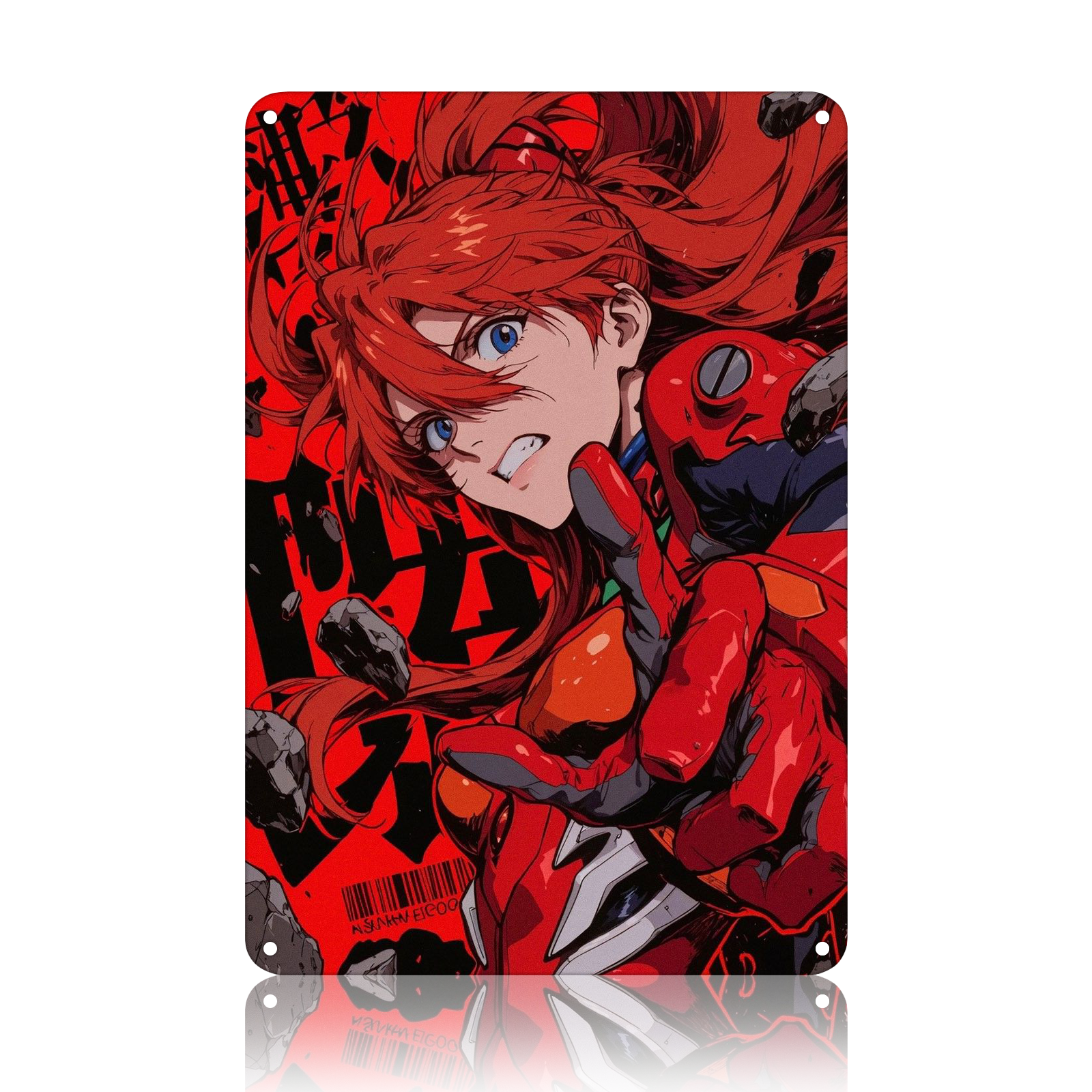 Asuka Evangelion Red Anime Tin Sign - Metal Poster Decor