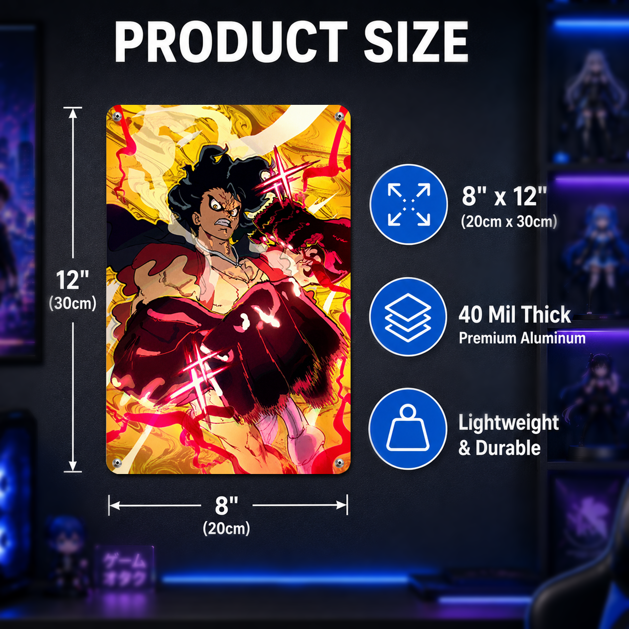 Luffy Gear 4 One Piece Anime Tin Sign - Metal Wall Poster - image 7