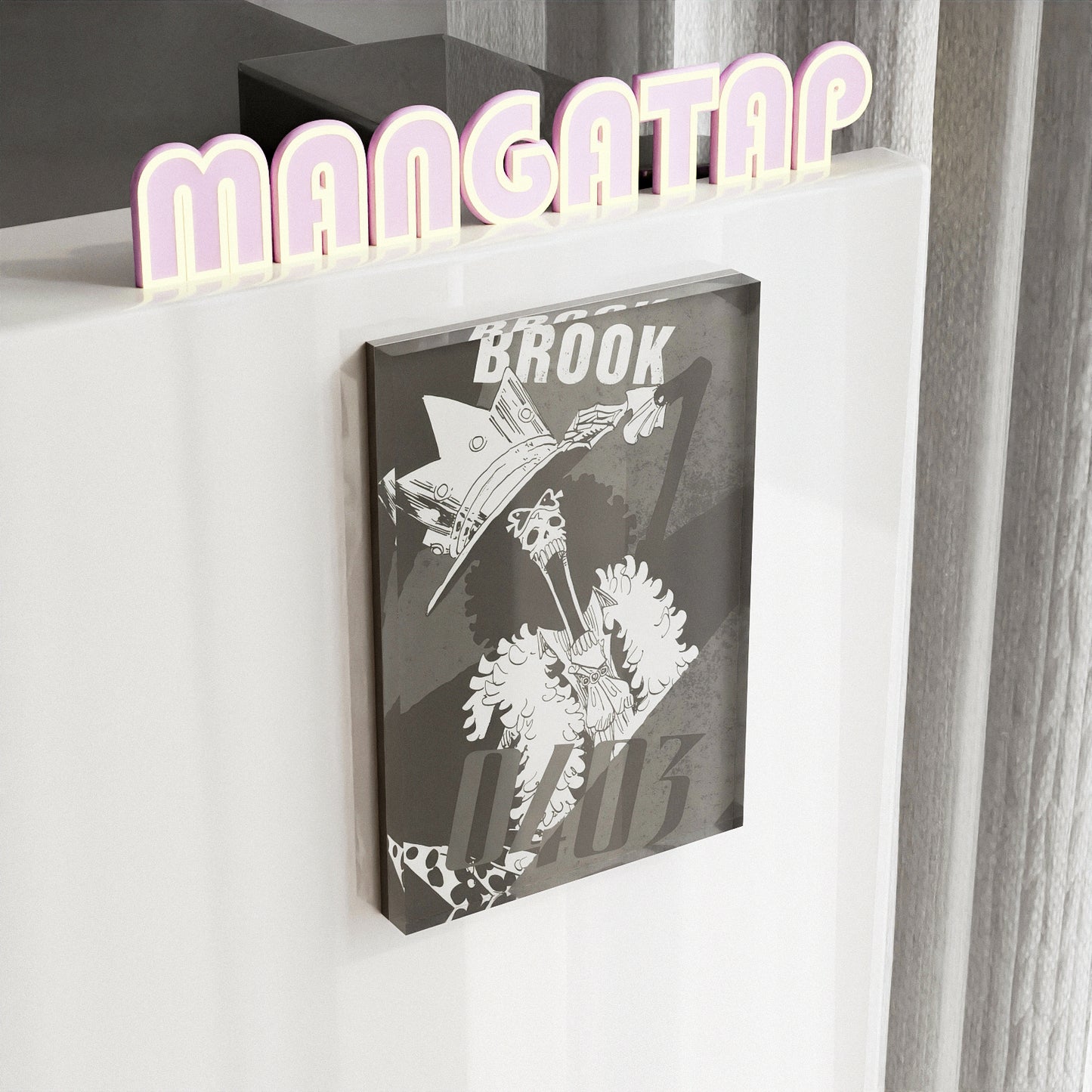 One Piece Brook Anime Fridge Magnet – Unique Skeleton Acrylic Refrigerator Magnet