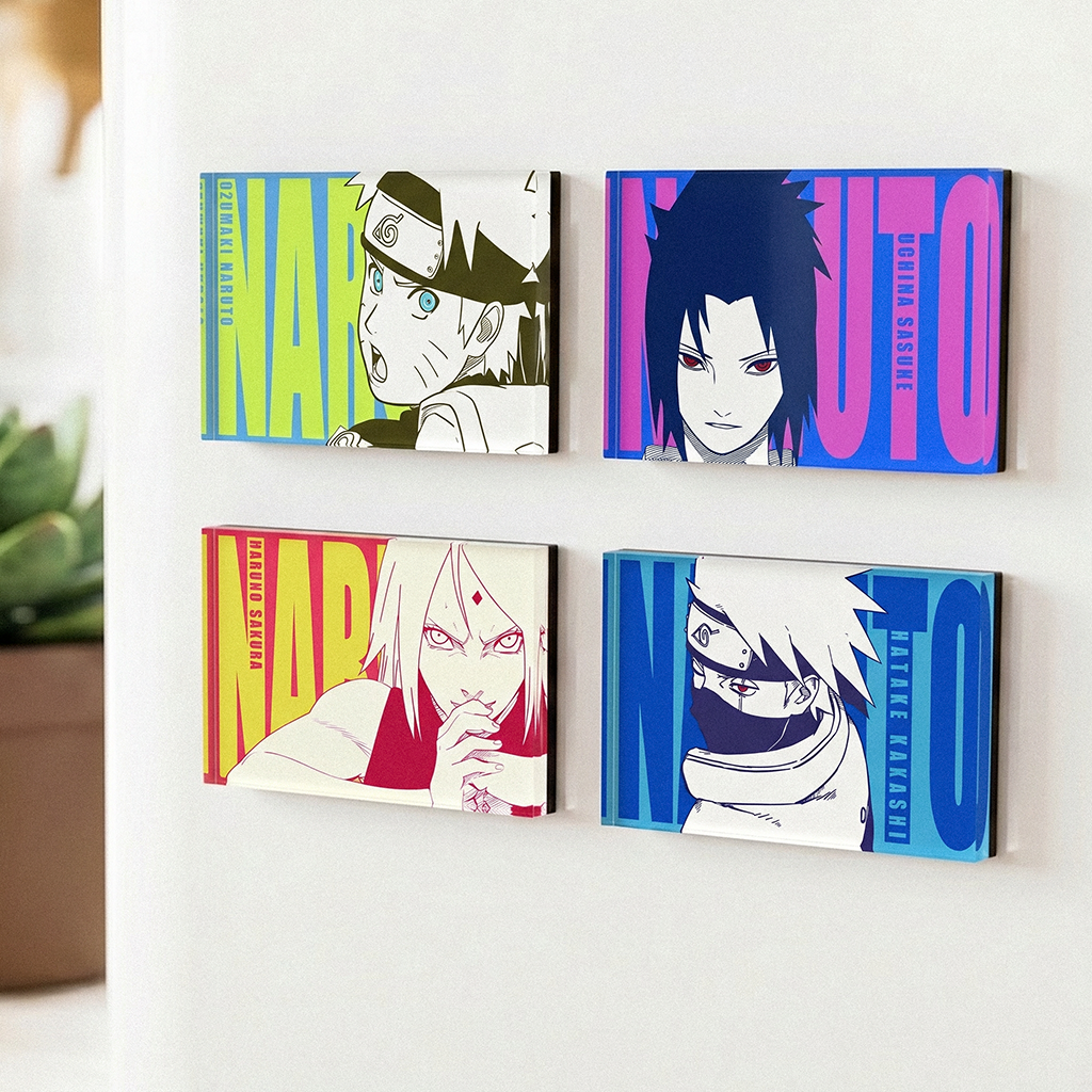Naruto Team 7 Fridge Magnets Set (4PCS) – Naruto Anime Refrigerator Magnets, Anime Decor Gift for Fans
