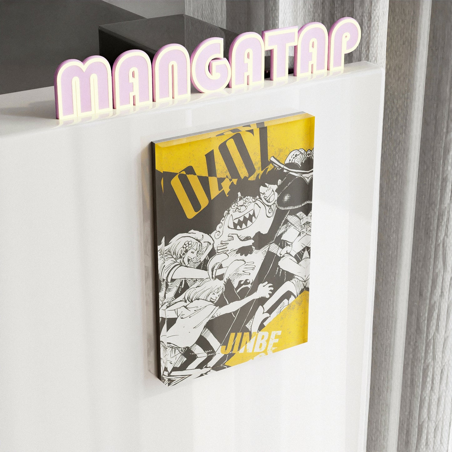 One Piece Jinbe Anime Fridge Magnet – Strong Acrylic Refrigerator Magnet for Anime Decor