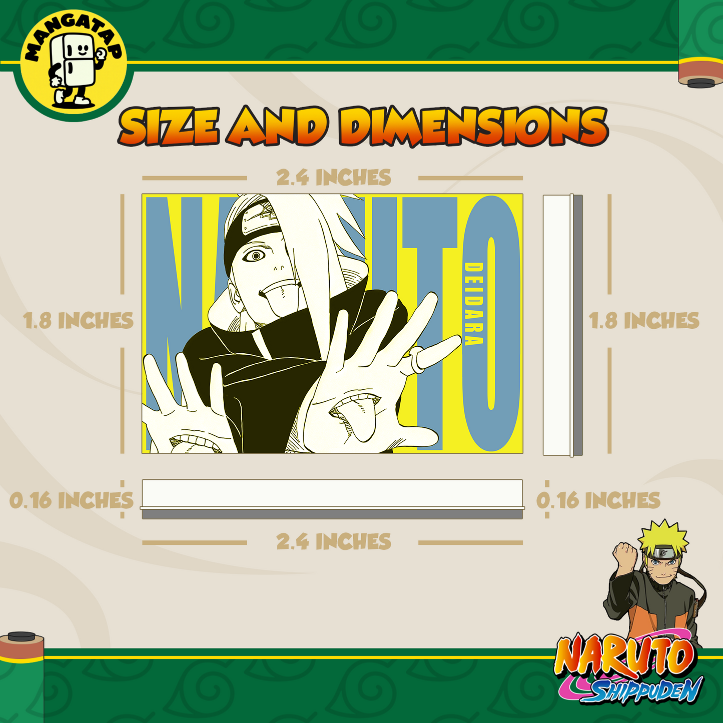 Deidara Fridge Magnet – Naruto Anime Refrigerator Magnet, Anime Decor Gift for Fans