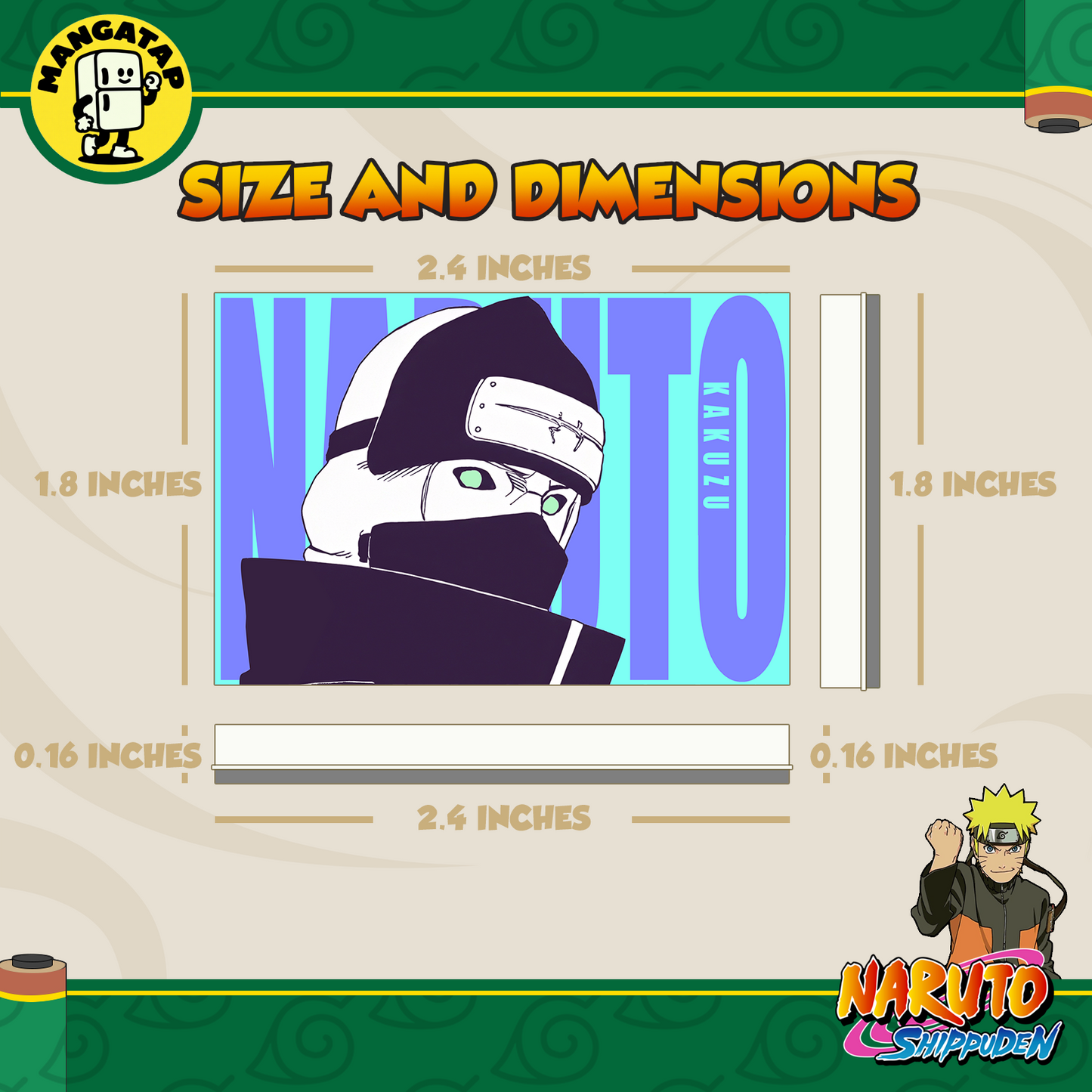 Kakuzu Fridge Magnet – Naruto Anime Refrigerator Magnet, Anime Decor Gift for Fans