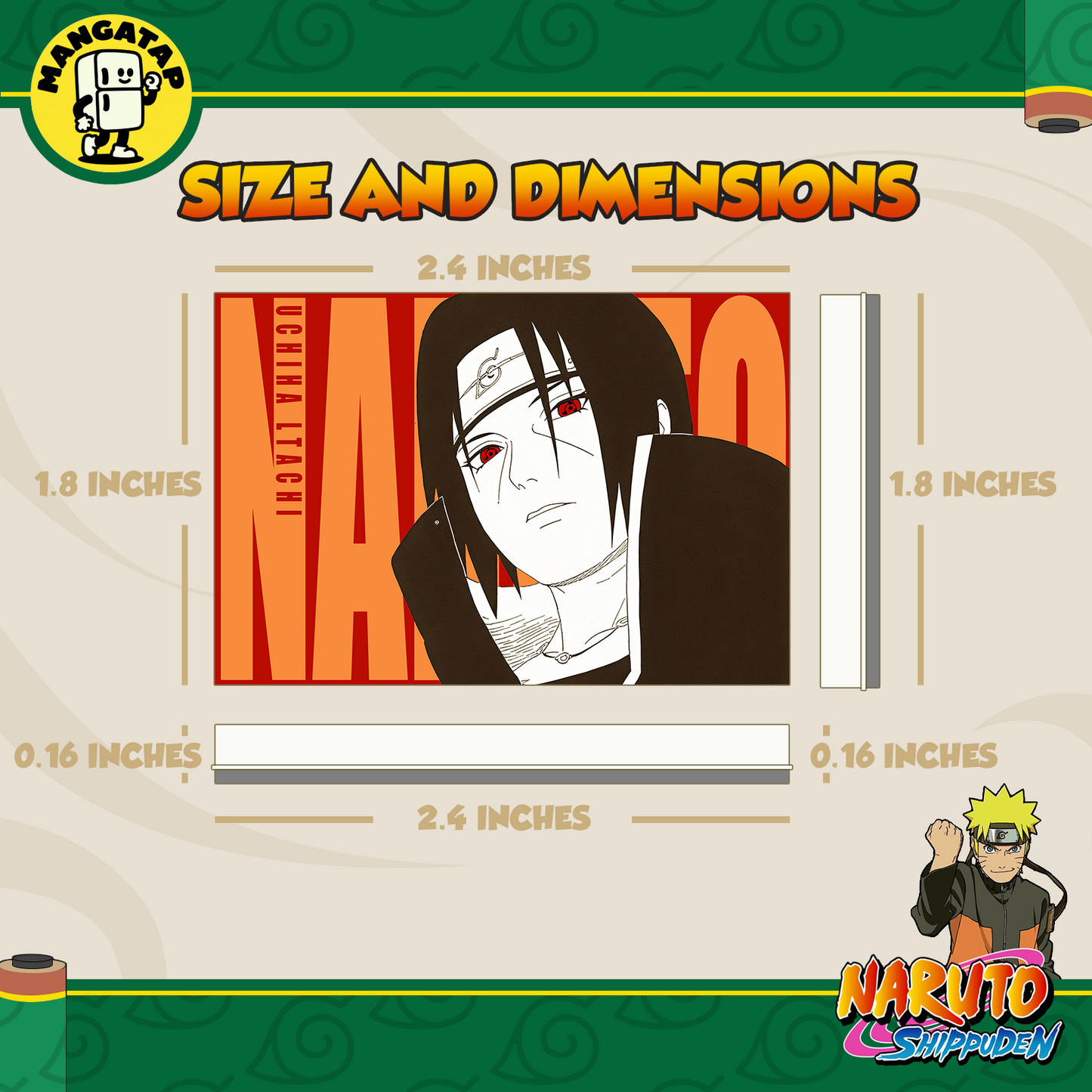 Itachi Uchiha Fridge Magnet – Naruto Anime Refrigerator Magnet, Anime Decor Gift for Fans