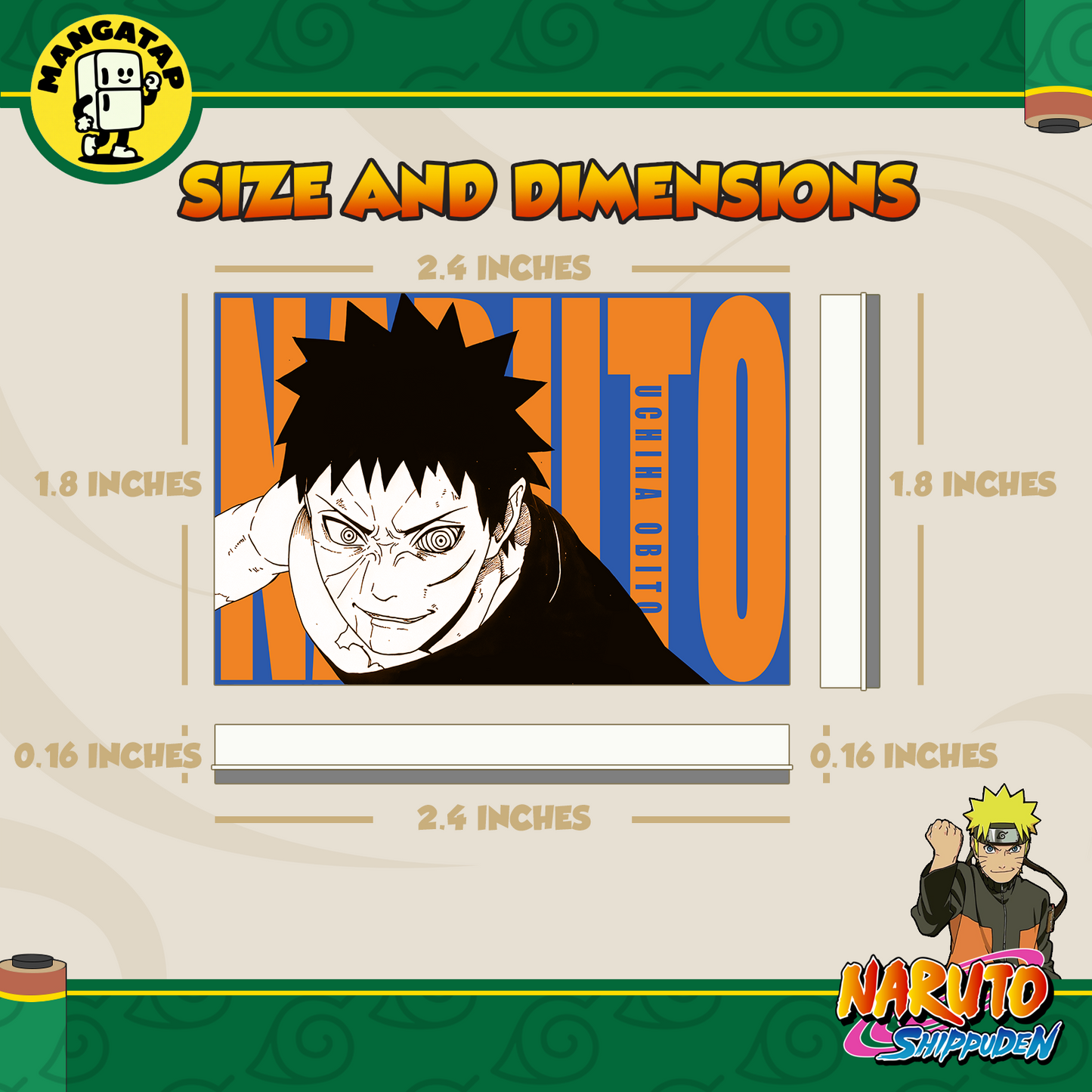 Obito Uchiha Fridge Magnet – Naruto Anime Refrigerator Magnet, Anime Decor Gift for Fans